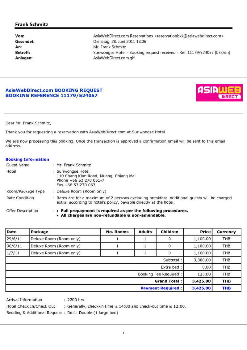 Urlaub Sommer 2011 2 Chiang Mai - 00a Suriwongse Hotel 1