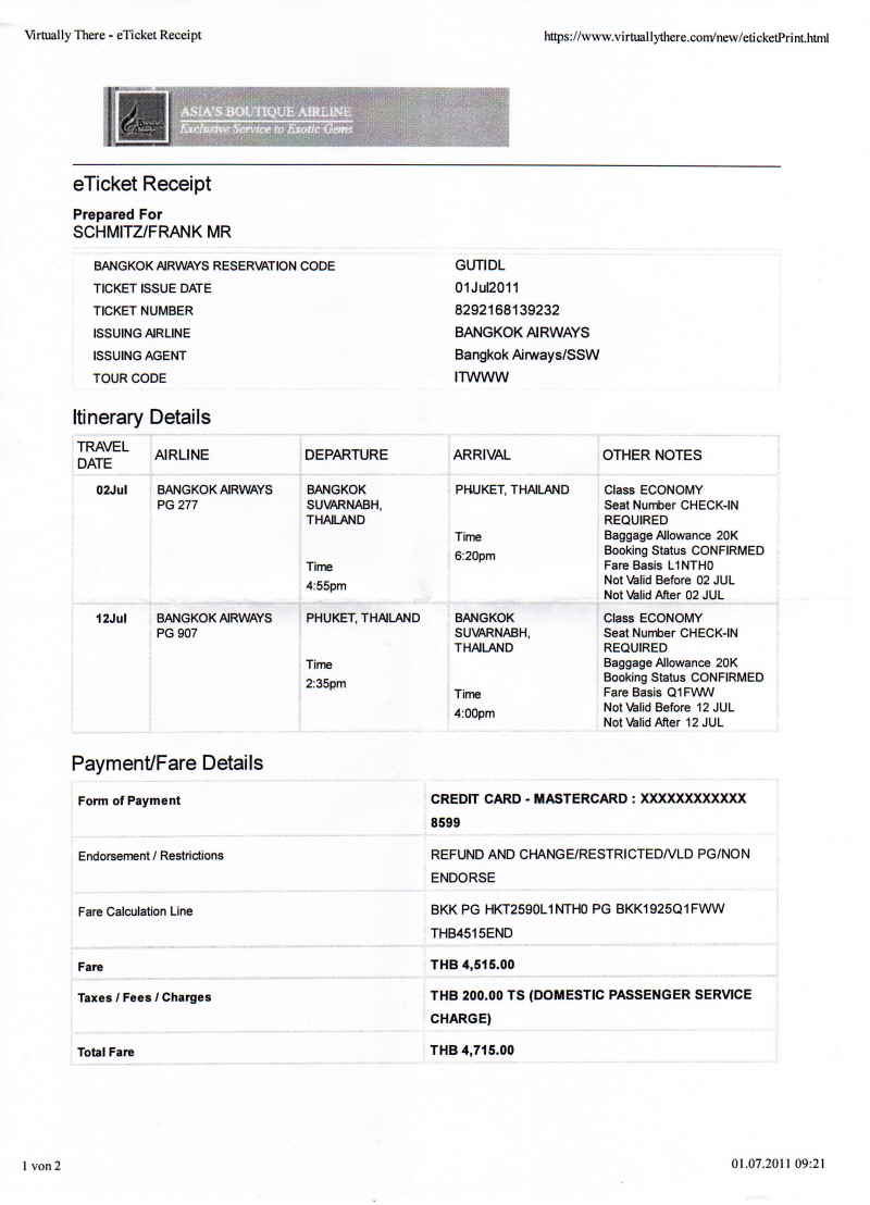 Urlaub Sommer 2011 3 Phuket - 00 Ticket Phuket