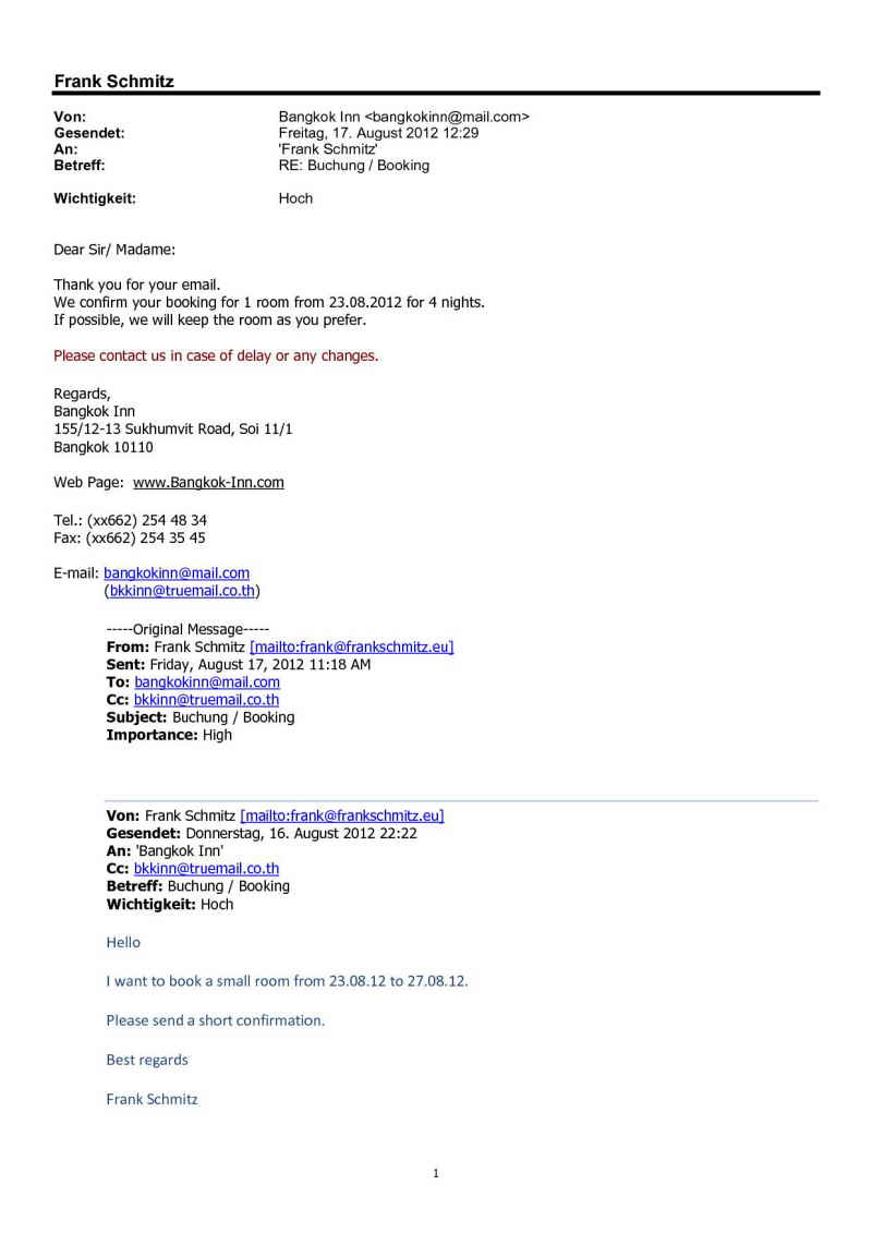 Urlaub Sommer 2012 1 Hotel Bangkok